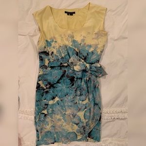 Cynthia Steffe blue and yellow floral silk dress